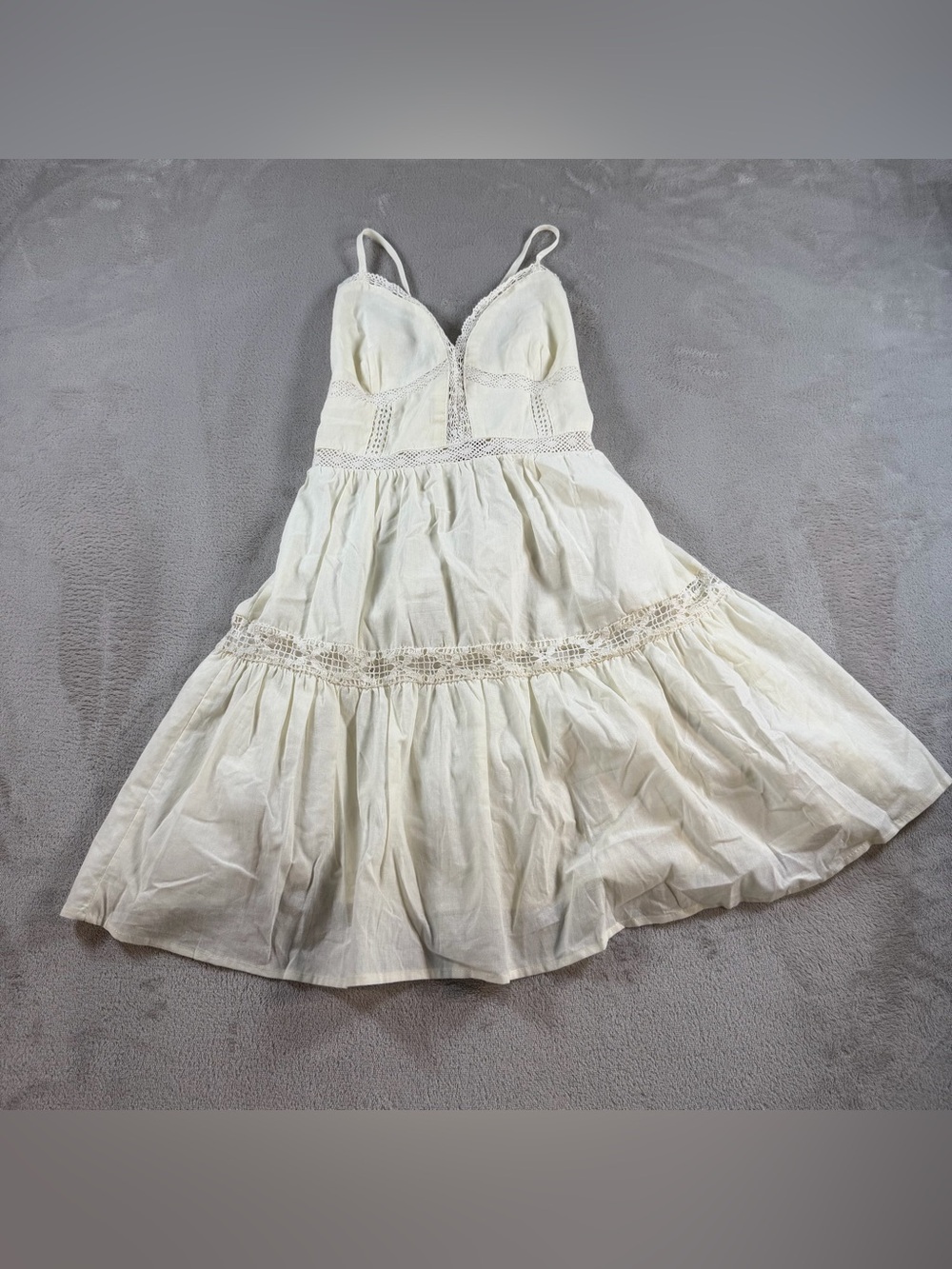 Women's White Lace-Trim Summer Dress